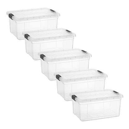 Superio 13.7 Quart Clear Plastic Storage Bin with Lid, Stackable Organizer Box, BPA-Free Storage Container for Home, Garage, School & Office, 1 Pack