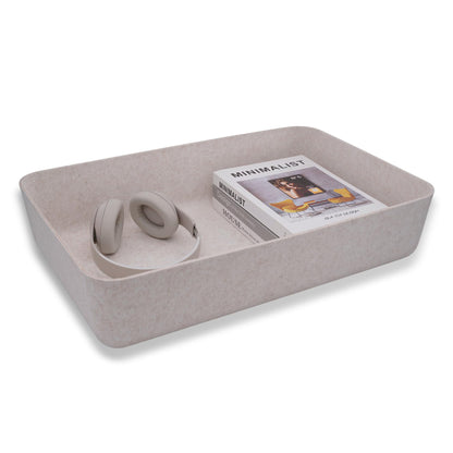 Welaxy Felt Underbed Storage Basket Oatmeal Natural Nordic shelf bin long