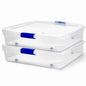 HOMZ Under Bed Clear Plastic Storage Bin w/Lid, 60 Qt, Gray Latch, 2 Pack