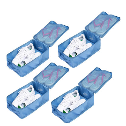 Travel Shoe Bags, Foldable Waterproof Shoe Puches Organizer-Double Layer (Multi-colored4)
