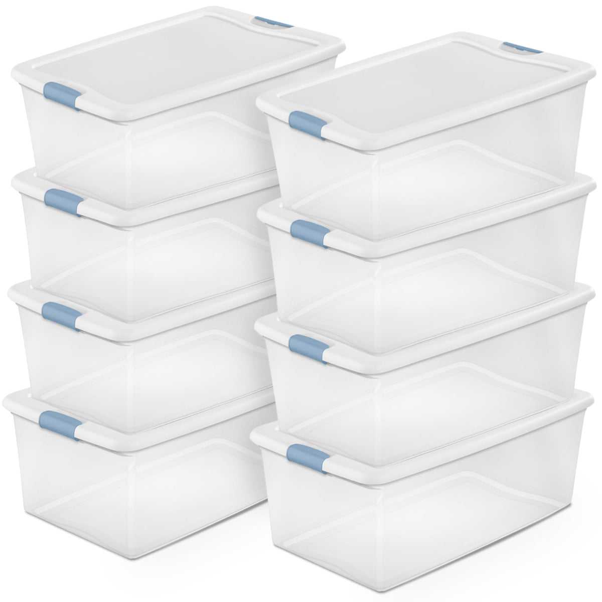 Sterilite Wheeled Latching Box w/ Lids for Home & Office, 56 Quart, 4-Pack