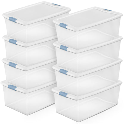 Sterilite Latching Box with Lids for Home and Office, 32 Quart, 6-Pack