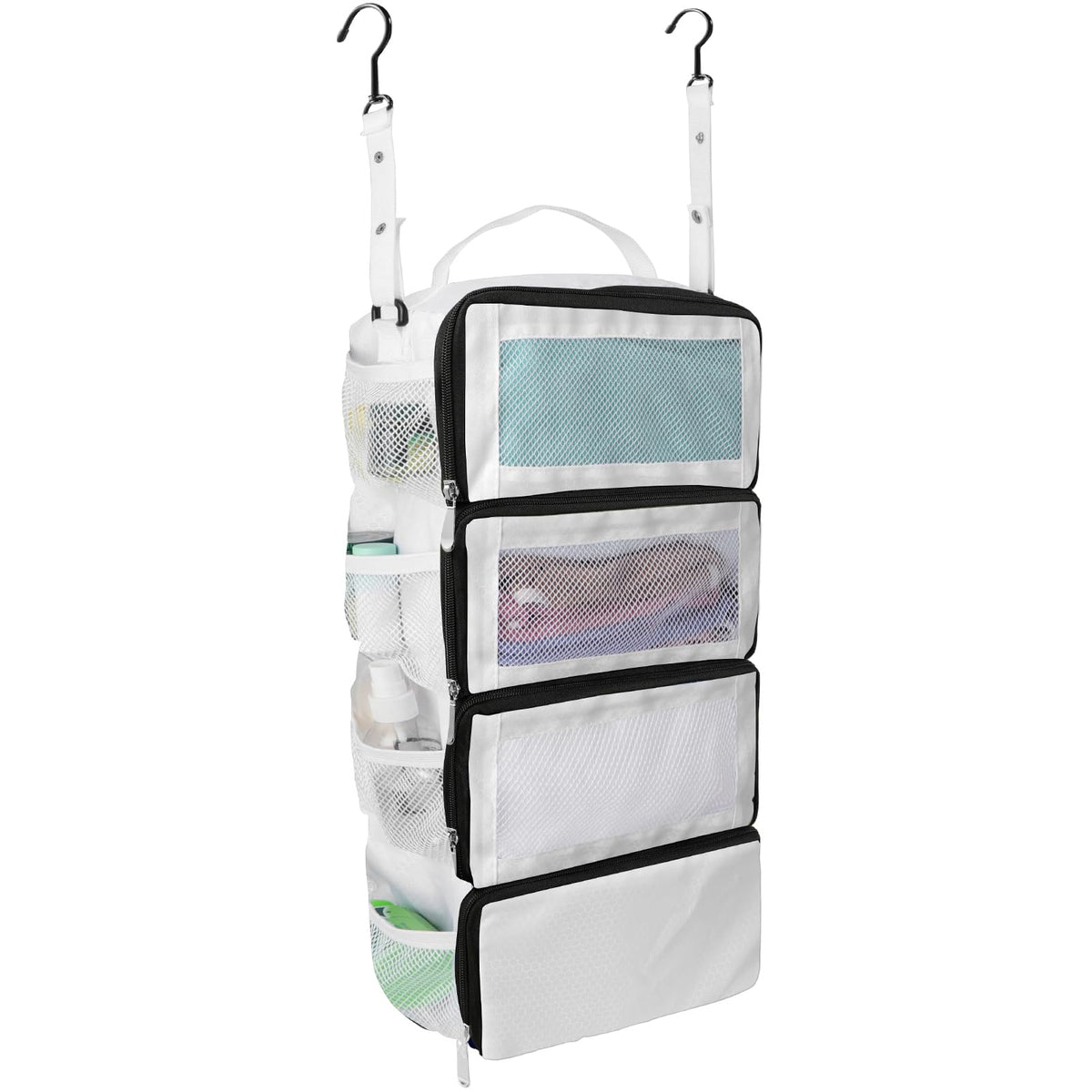 Olosar Suitcase Organizer, Travel Luggage Organizer Portable Hanging Travel Shelves Collapsible Hanging Packing Cubes for Carry on Suitcase