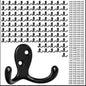Homanu 14 Pack Black Coat Hooks Wall Mounted Double Prong with 28 Screws
