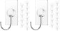 Adhesive Wall Hooks No Drill Clear Heavy Duty, 13LB Sticky 12 Pack