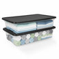 HOMZ Clear Plastic Storage Bins w/Snaplock Lids, 28 Qt, Gray, 2 Pack