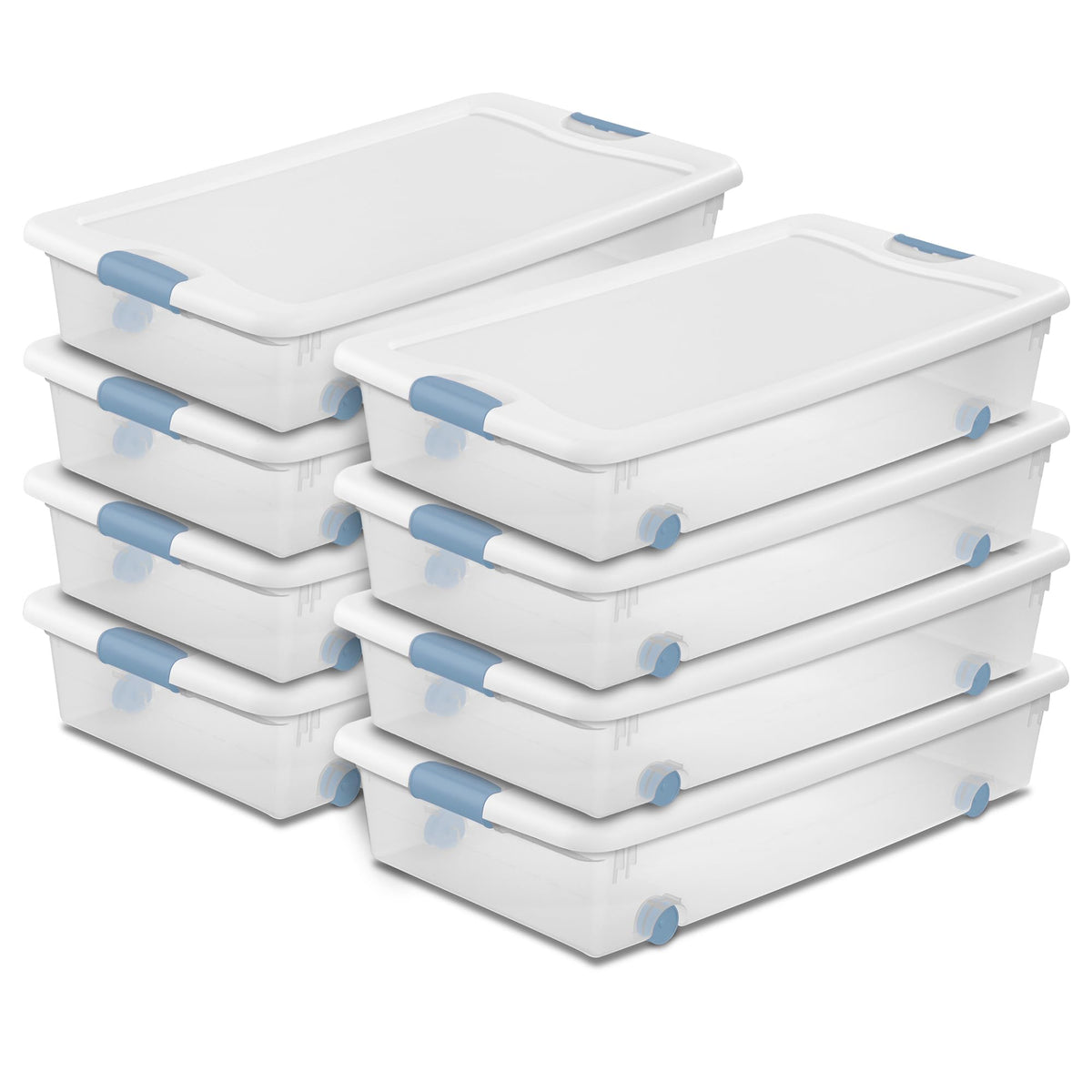 Sterilite Wheeled Latching Box w/ Lids for Home & Office, 56 Quart, 4-Pack