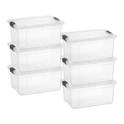 Superio 13.7 Quart Clear Plastic Storage Bin with Lid, Stackable Organizer Box, BPA-Free Storage Container for Home, Garage, School & Office, 1 Pack