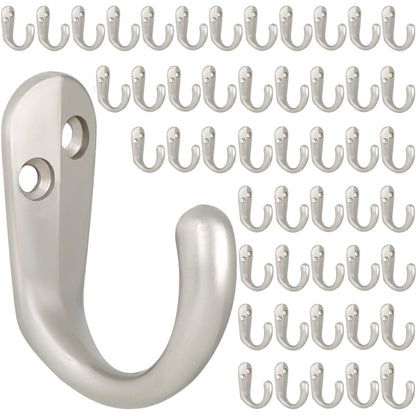 IBosins 50PCS Coat Hooks Wall Mounted Black Single Prong Robe Hook