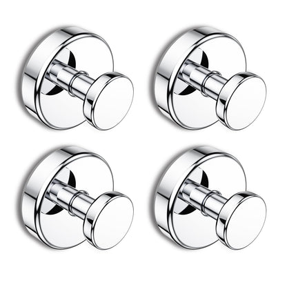 Suction Cup Hooks for Shower, Removable Towel Hooks for Bathroom Window Glass Door Wall, Bath Robe Looafh Hook for Hanging - 4 Pack, Black