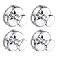 Suction Cup Hooks for Shower, Removable Towel Hooks for Bathroom Window Glass Door Wall, Bath Robe Looafh Hook for Hanging - 4 Pack, Black