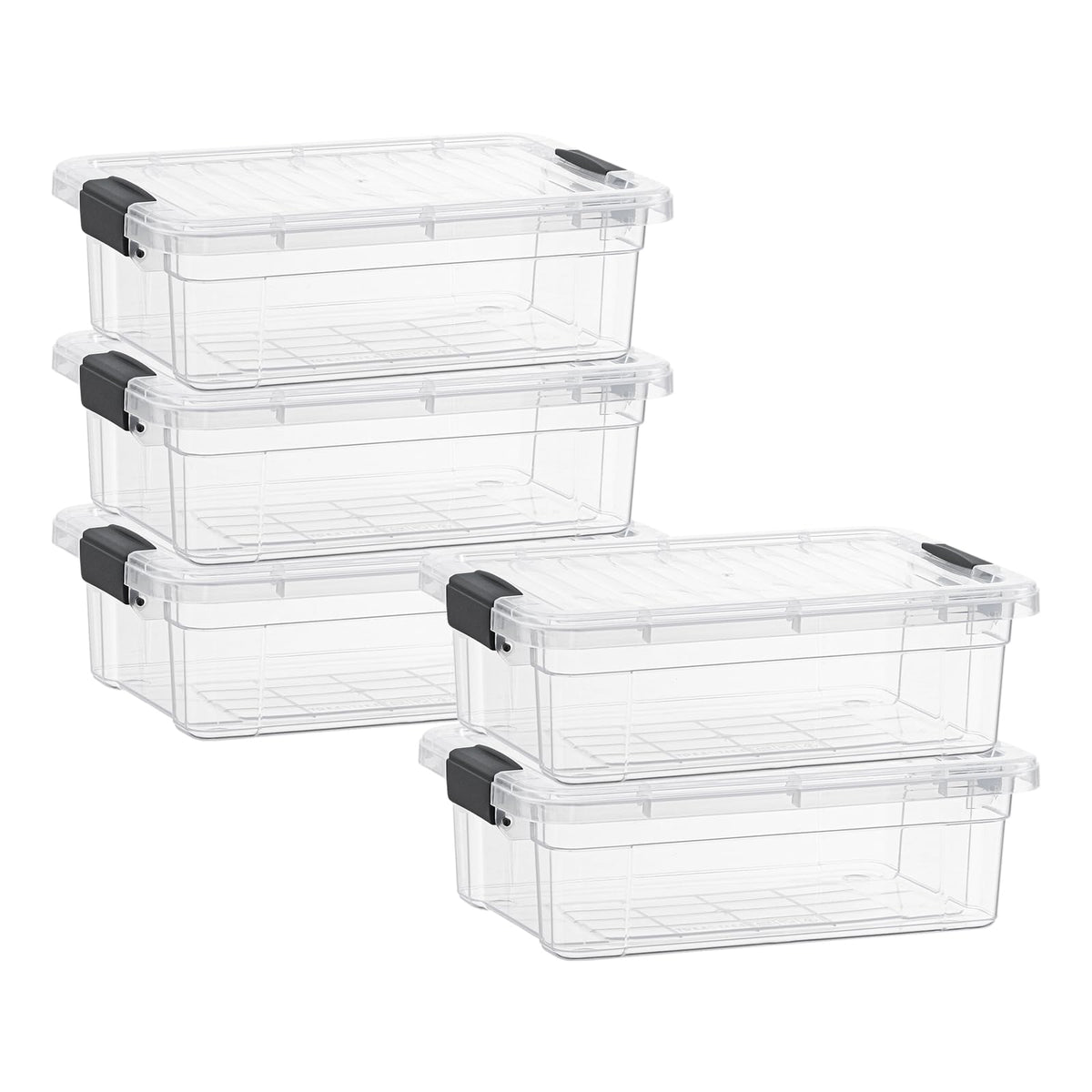 Superio 13.7 Quart Clear Plastic Storage Bin with Lid, Stackable Organizer Box, BPA-Free Storage Container for Home, Garage, School & Office, 1 Pack