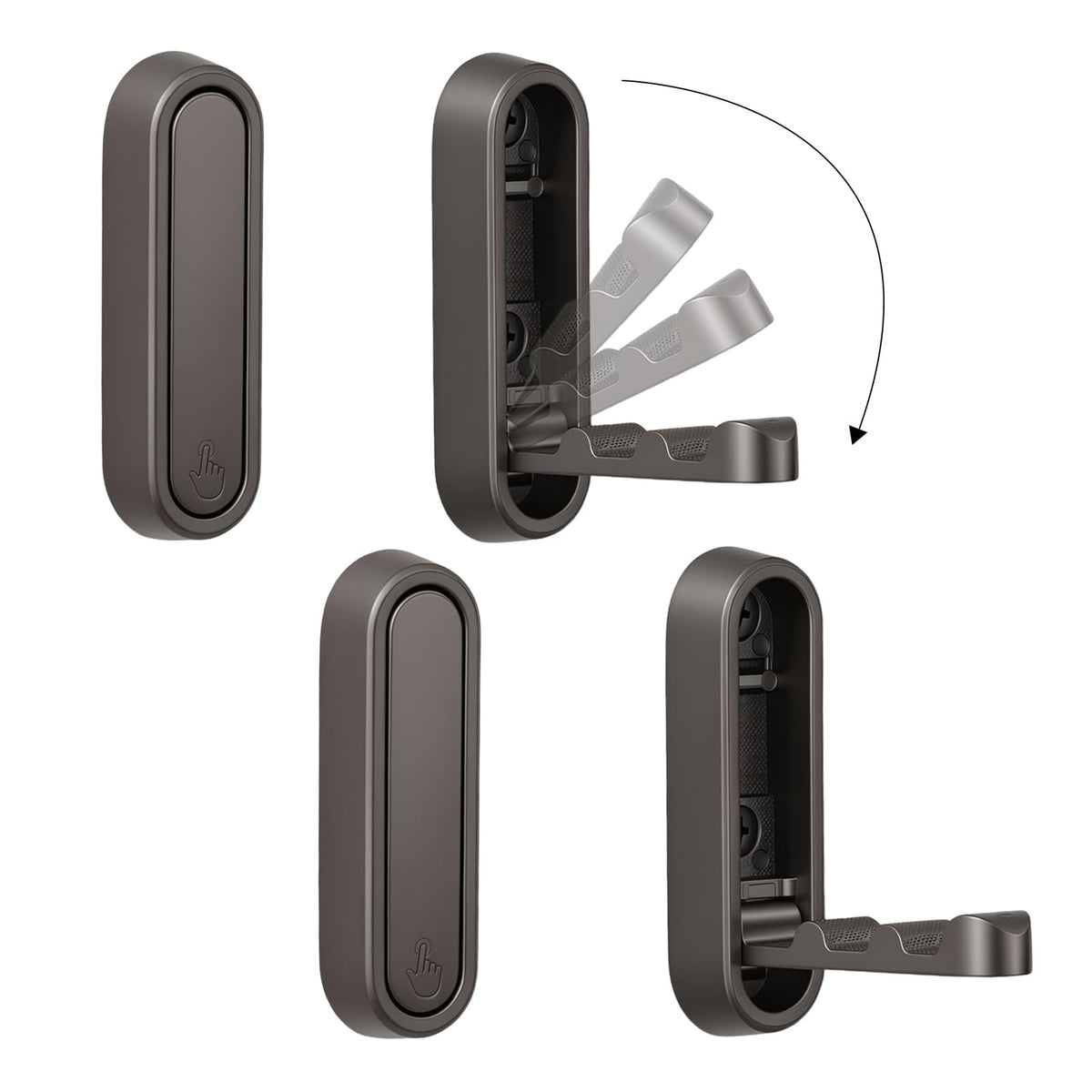 Dntorx Folding Coat Hooks, 2 Pcs Foldable Gold Wall Hooks Heavy Duty Foldable Hook Bathroom Towel Hooks Robe Hooks Wall Mounted for Hanging Coat Towels Clothes Hat Bags Keys