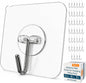 Adhesive Large Wall Hooks for Hanging Heavy Duty No Drill, 22 lbs, 12 pcs