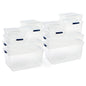 Rubbermaid 68 Quart Under the Bed Low Profile Storage Boxes with Dual Hinged Lids and Easy Rolling Caster Wheels, Clear, 2 Pack