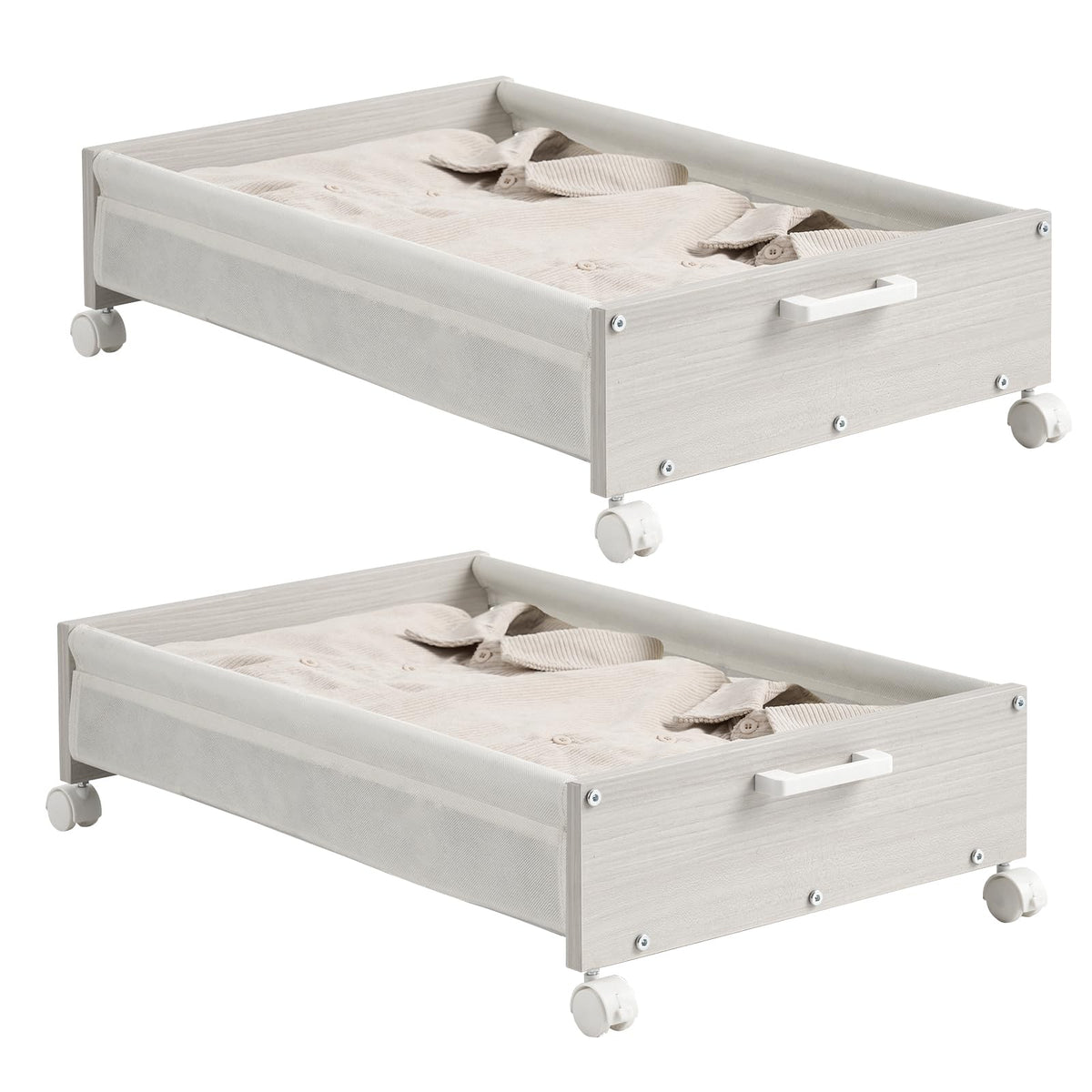 Wooden Under Bed Storage Drawer with Wheels for Space-Saving Storage
