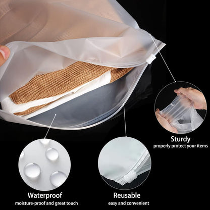 Belit 20 Pcs Travel Luggage Organizer Bags, 4 Sizes Packaging Bags for Clothing, Cosmetics, Toiletries, Reusable Plastic Zipper Bags for Hospital Bag, Travel Storage, Home Storage
