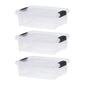 Superio 13.7 Quart Clear Plastic Storage Bin with Lid, Stackable Organizer Box, BPA-Free Storage Container for Home, Garage, School & Office, 1 Pack