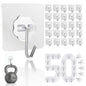 DDMY Adhesive Wall Hooks Heavy Duty 50LB Clear Hook 24 Pack for Hanging