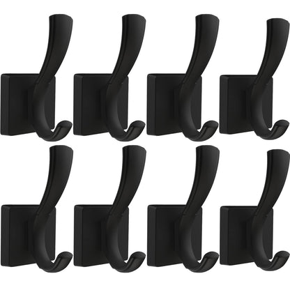 TOFIIGREM Black Towel Hooks Coat Hooks for Wall, Hand Towel Holder Robe Hook for Bathroom, Entryway Hat Hooks for Hanging Coat Towels Keys Hats (6 Pack)