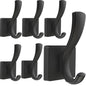 TOFIIGREM Black Towel Hooks Coat Hooks for Wall, Hand Towel Holder Robe Hook for Bathroom, Entryway Hat Hooks for Hanging Coat Towels Keys Hats (6 Pack)