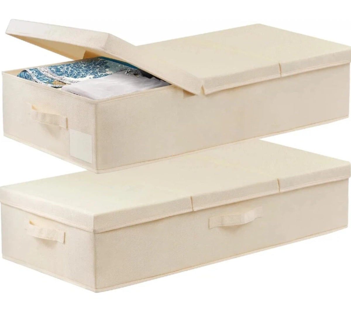 punemi 6.7 in Tall Sturdy Under Bed Storage Containers with Lid, 2Pack,Gray
