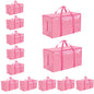Moving Bags Extra Large 8 Pack - Heavy Duty Storage Totes with Wrap-Around Handles & Reinforced Zippers - Foldable Moving Box Alternative, Water-Resistant for Dorm, Closet & Under Bed Storage (Clear)