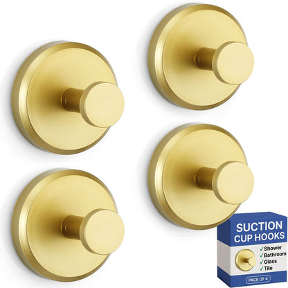 HOME SO Suction Cup Hooks for Shower & Bathroom Towel Holder 2-Pack Black