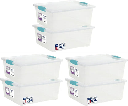 Tribello Plastic Storage Containers With Lids For Organizing, 6 Quarts - (Large - 14 x 11 x 3)