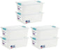 Tribello Plastic Storage Containers With Lids For Organizing, 6 Quarts - (Large - 14 x 11 x 3)