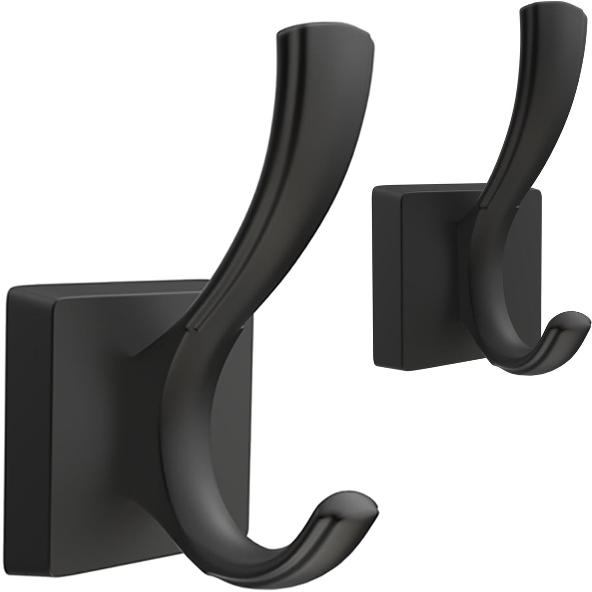TOFIIGREM Black Towel Hooks Coat Hooks for Wall, Hand Towel Holder Robe Hook for Bathroom, Entryway Hat Hooks for Hanging Coat Towels Keys Hats (6 Pack)
