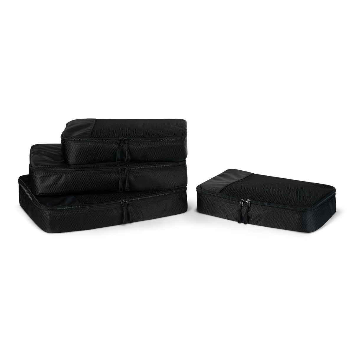 Amazon Essentials 4-Piece Packing Cubes Travel Accessories Set, Luggage Organizer, Suitcase Organizer with Double Zipper, Mesh Top, Space-Saving, Large, Gray (Previously Amazon Basics)