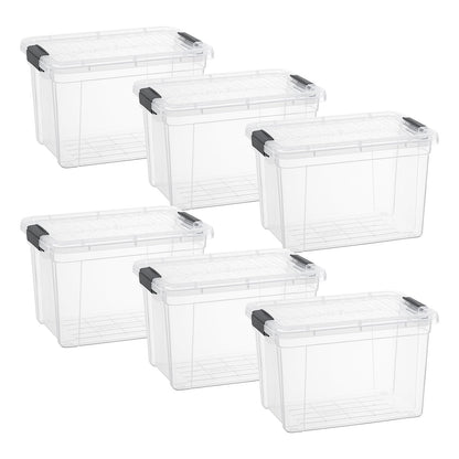 Superio 13.7 Quart Clear Plastic Storage Bin with Lid, Stackable Organizer Box, BPA-Free Storage Container for Home, Garage, School & Office, 1 Pack