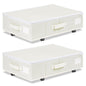 Vincona Under Bed Storage with Wheels, 2 Pack Under Bed Storage Containers with Label Holders for Clothes, Shoes and Blankets, Rolling Underbed Shoe Organizer with Cover, Beige (30.71x15.7x7.28 in)