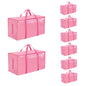 Moving Bags Extra Large 8 Pack - Heavy Duty Storage Totes with Wrap-Around Handles & Reinforced Zippers - Foldable Moving Box Alternative, Water-Resistant for Dorm, Closet & Under Bed Storage (Clear)