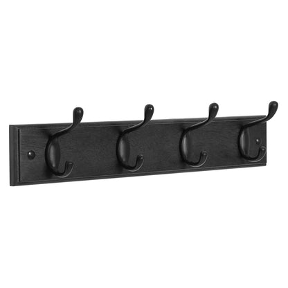 SONGMICS Wall-Mounted Coat Rack, 4 Dual Metal Hooks