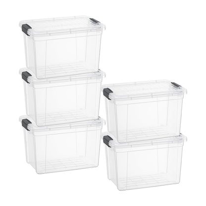 Superio 13.7 Quart Clear Plastic Storage Bin with Lid, Stackable Organizer Box, BPA-Free Storage Container for Home, Garage, School & Office, 1 Pack