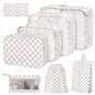 8 Set Packing Cubes for Suitcases,Suitcase Organizer with Shoe,Cosmetics,Clothing, and Accessories Bags for Travel Luggage Organizer Women Men(Pink Bows)
