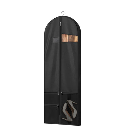 Lazebox 43" Travel Garment Bag with Accessories Zipper Pocket, Heavy Duty Suit Bag for Suits, Tuxedos, Dresses, Coats, Black, 3 packs