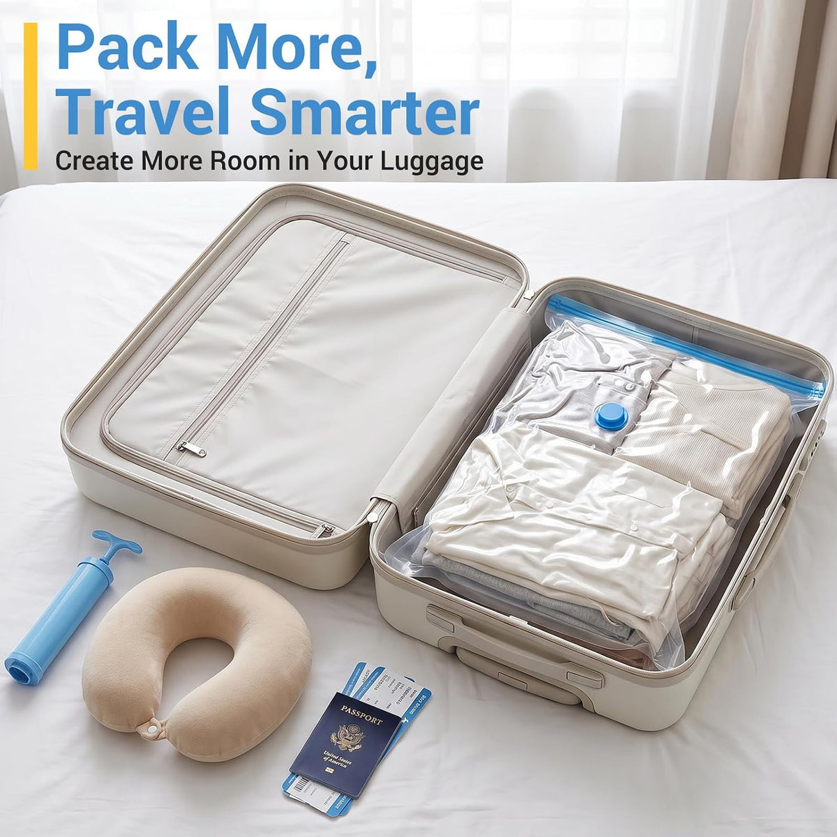 Fygrip 80% Space Saver Vacuum Storage Bags with Hand Pump, 10 Medium