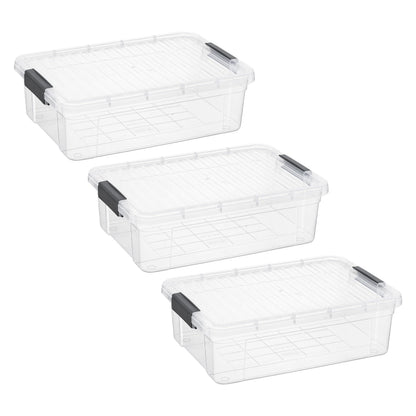 Superio 13.7 Quart Clear Plastic Storage Bin with Lid, Stackable Organizer Box, BPA-Free Storage Container for Home, Garage, School & Office, 1 Pack