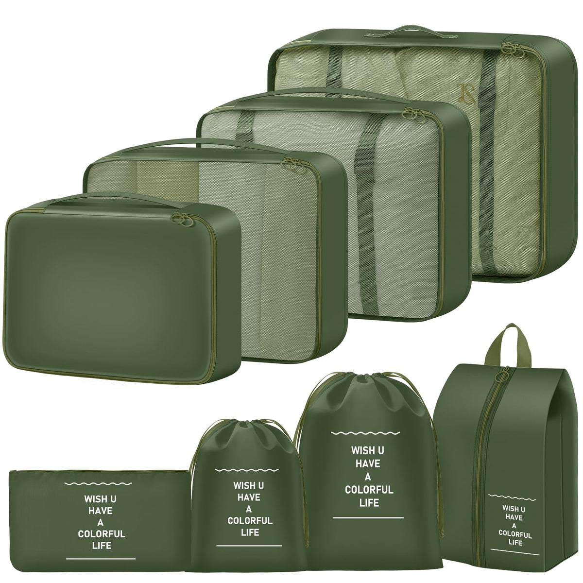 Packing Cubes for Travel 8 Set Luggage Organizer Bags