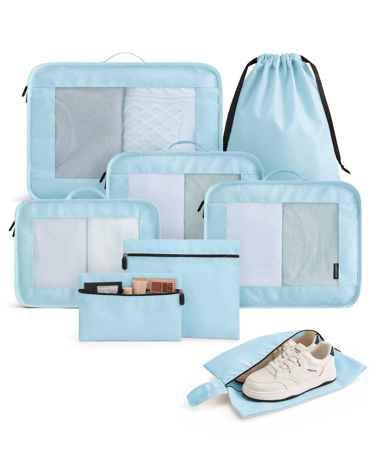 LIGHT FLIGHT 8 Set Packing Cubes for Travel, Cruise Ship Travel Essentials