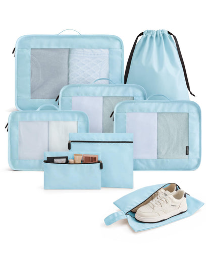 LIGHT FLIGHT 8 Set Packing Cubes for Travel, Cruise Ship Travel Essentials
