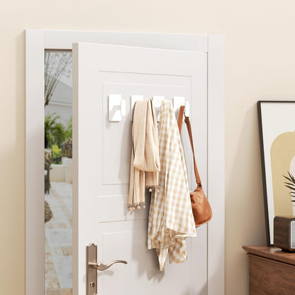 pickpiff Adhesive Towel Hooks: 20LB Extra Strong Wall Hanger, White 4 Pack