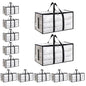 Moving Bags Extra Large 8 Pack - Heavy Duty Storage Totes with Wrap-Around Handles & Reinforced Zippers - Foldable Moving Box Alternative, Water-Resistant for Dorm, Closet & Under Bed Storage (Clear)