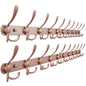 Dseap Coat Rack Wall Mounted - 5 Tri Hooks, Heavy Duty, Stainless Steel, Metal Coat Hook Rail for Coat Hat Towel Purse Robes Mudroom Bathroom Entryway (Black, 2 Packs)