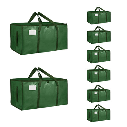 Moving Bags Extra Large 8 Pack - Heavy Duty Storage Totes with Wrap-Around Handles & Reinforced Zippers - Foldable Moving Box Alternative, Water-Resistant for Dorm, Closet & Under Bed Storage (Clear)