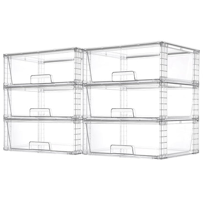 Vtopmart 2 Pack Large Clear Stackable Plastic Storage Drawers for Closet
