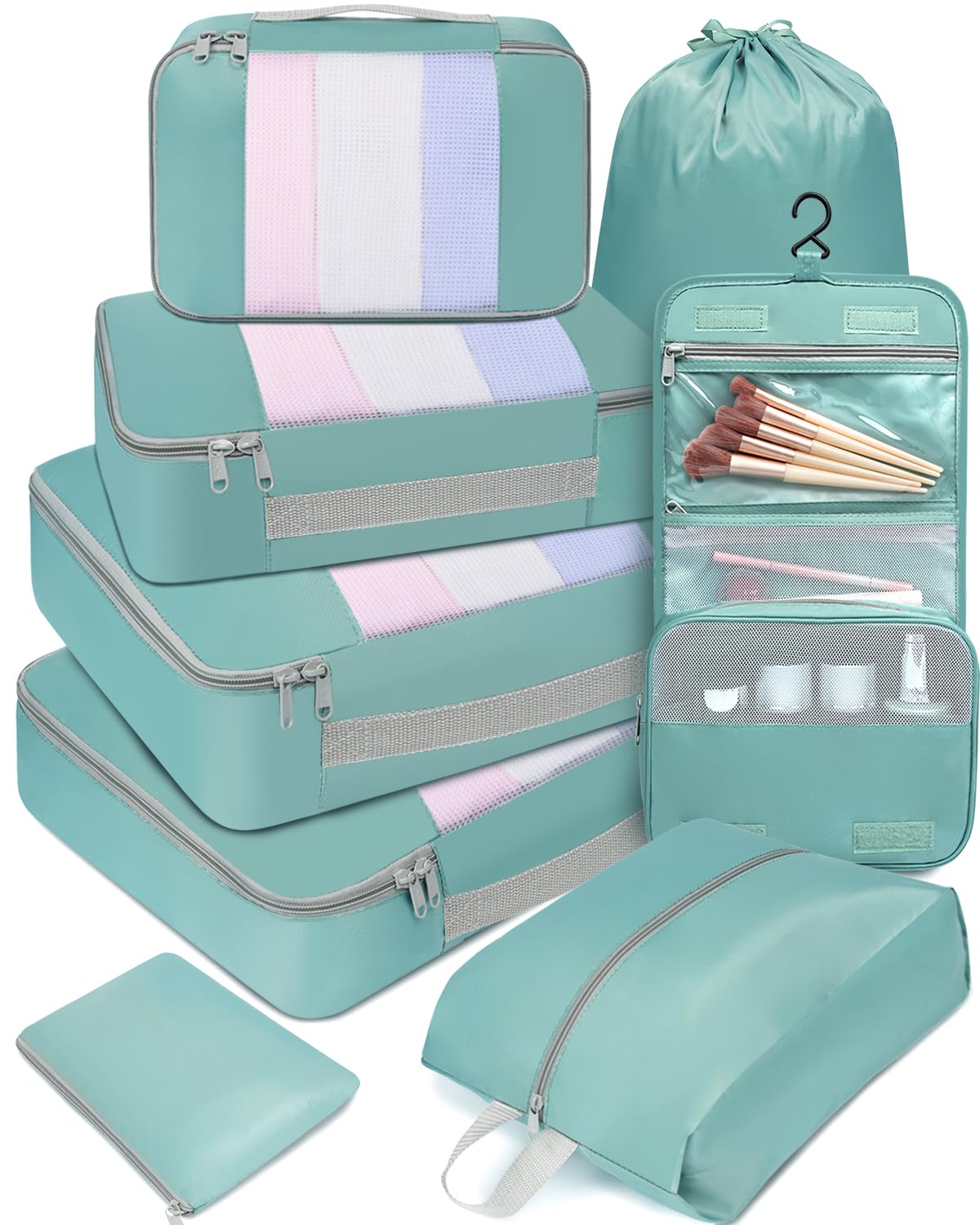 BAGAIL 6 Set/8 Set/10 Set Packing Cubes Various Sizes Packing Organizer for Travel Accessories Luggage Carry On Suitcase